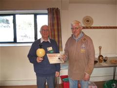 The monthly winner Mick Adams received his certificate from Dave Reeks